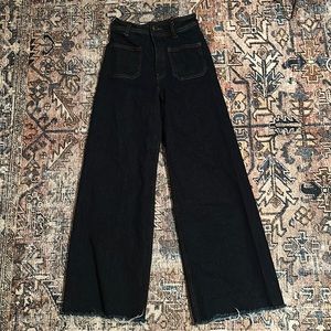 Zara marine Jean size4 dark navy blue with patch pocket